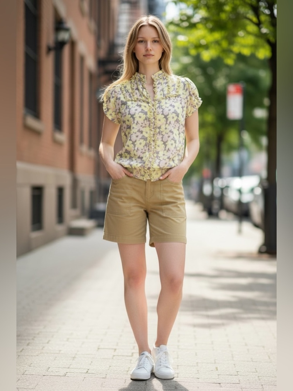 Fossil Yellow and Green Floral Blouse - Picture 3 of 12